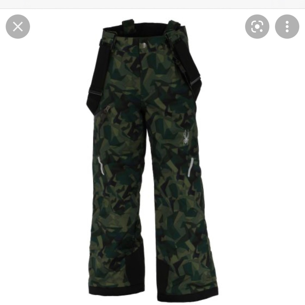 Spyder Kids Green Camo Snow Pants